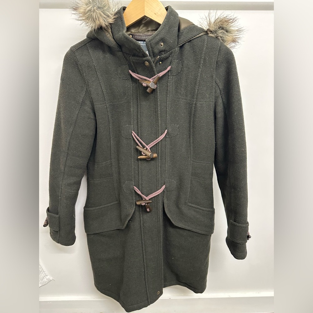 Spiewalk and Sons Dark Green Wool Coat Duffle Toggle Thinsulate Jacket (S)